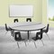Flash Furniture 60" Circle Wave Grey Table Set-12" Stack Chairs XU-GRP-12CH-A60-HCIRC-GY-T-P-GG - alternate 1